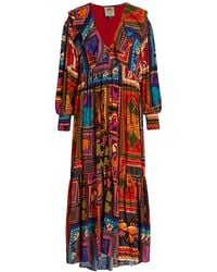 FARM Rio - Patchwork Tapestry Ankle Dress - Lyst