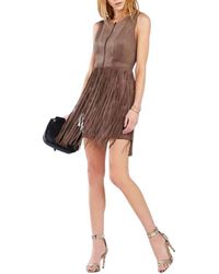 BCBGMAXAZRIA - Hamin Fringe Faux Suede Vest Dress - Lyst