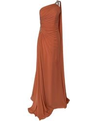 Cult Moda - One Shoulder Beaded Gown In Brown - Lyst