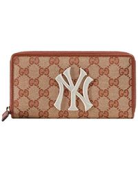 Gucci - GG Zip Around Wallet With New York Yankees Patch - Lyst