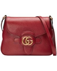 Gucci - Small Messenger With Double GG Bag In Red - Lyst
