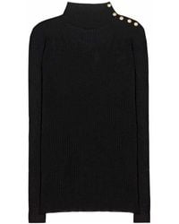 Balmain - Embellished Wool Turtleneck Sweater - Lyst