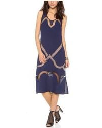 BCBGMAXAZRIA - Magdalena Silk Sheer Insert Dress - Lyst