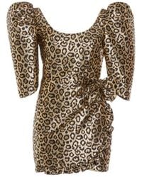 Alessandra Rich - Lurex Leo Jacquard Mini Dress - Lyst