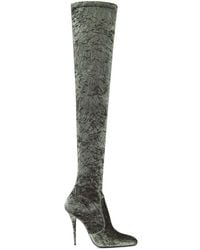 Saint Laurent - Ella Velvet Over-the-knee Boots - Lyst