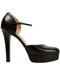 Gucci - Black Leather Buckle Pumps - Lyst