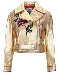 Gucci - Leather Short Biker Jacket It 40 (us 4) - Lyst