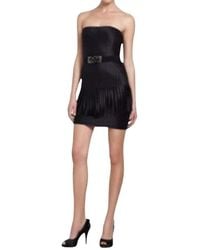 BCBGMAXAZRIA - Navy Eliot Strapless Fringe Dress - Lyst