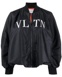 Valentino - Ruched Printed Shell Bomber Jacket - Lyst