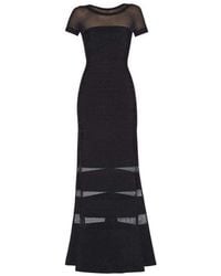 Hervé Léger - Gweneth Multi Stitch Crochet Detail Gown - Lyst