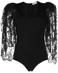Givenchy - Lace Puff-sleeve Bodysuit - Lyst