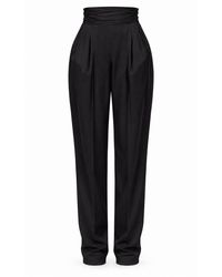Balmain - Black High-waisted Tuxedo Pants - Lyst