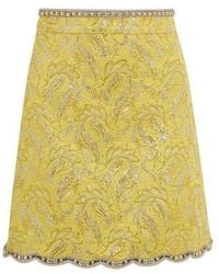 Gucci - Brocade Jacquard Mini Skirt It 38 (us 2) - Lyst