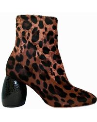 Dries Van Noten - Leopard Calf Leather Boots It 37 - Lyst