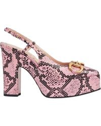 Gucci - Python Snakeskin-print Platform Pumps - Lyst