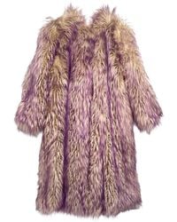 Gucci - Faux Fur Coat With Contrast Colored Tips - Lyst