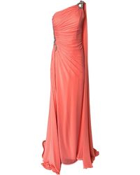 Cult Moda - One Shoulder Beaded Gown In Coral - Lyst