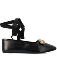 Gucci - Double G Leather Ballet Flat - Lyst