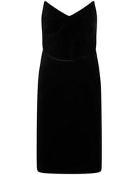 Loewe - Strapless Velvet Bustier Mini Dress - Lyst