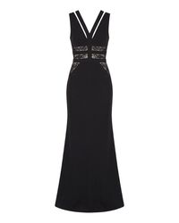 BCBGMAXAZRIA - Emyli Lace-blocked V-neck Dress - Lyst