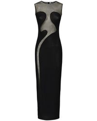 Alaïa - Silk-trimmed Stretch-knit Maxi Dress - Lyst