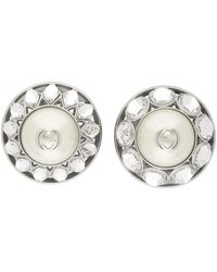 Gucci - Silver Crystal & Pearl Interlocking G Earrings - Lyst
