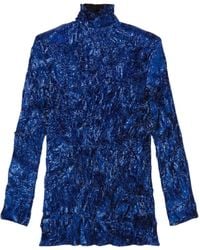 Gucci - Crinkle Lurex Shiny Azure Shirt - Lyst