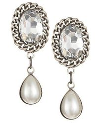 Alessandra Rich - Pearl Drop Clip-on Earrings - Lyst