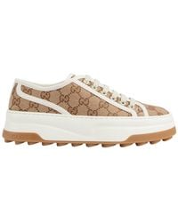 Gucci - GG Canvas Platform Sneaker In Beige - Lyst