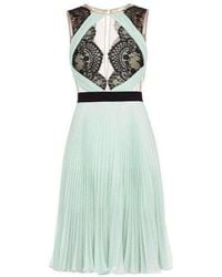 BCBGMAXAZRIA - Scalloped Edge Pleated Dress - Lyst