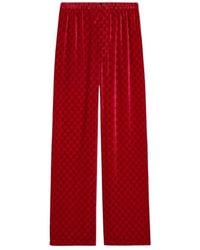 Gucci - GG Velvet Devoré Wide-leg Pants - Lyst