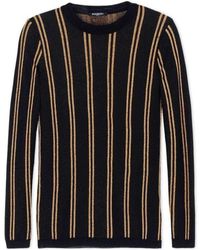 Balmain - Black And Gold Striped Sweater - Lyst