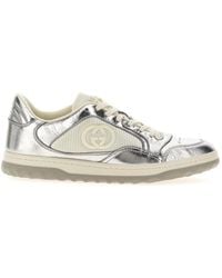 Gucci - Mac80 Metallic Silver Leather Sneakers - Lyst
