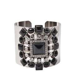Helene Zubeldia Cuff With Crystal Details Bracelet - Metallic