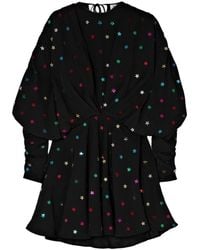 The Attico - Gathered Sequin-embellished Crepe De Chine Mini Dress - Lyst