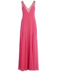 BCBGMAXAZRIA - Embellished Plunging V-neck Gown - Lyst