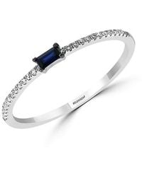 Effy - Royale Bleu Sapphire Diamond Ring 14k White Gold - Lyst