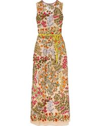 RED Valentino - Embroidered Tulle Maxi Dress - Lyst