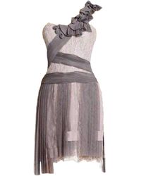 BCBGMAXAZRIA - Pleated Contrast Lace Dress - Lyst
