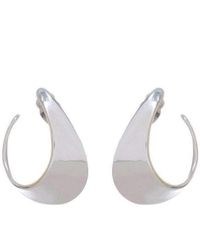 Robert Lee Morris Silver Crescent Clip Hoop Earrings - Metallic