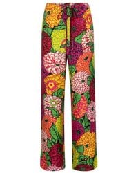 Gucci - X Ken Scott Floral Silk Straight Pants - Lyst