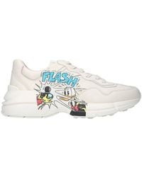 Gucci - X Disney Donald Duck Rhyton Leather Sneaker - Lyst