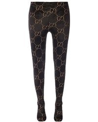 Gucci - Jacquard Logo Wool Tights - Lyst