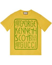 Gucci - X Ken Scott Print Cotton T-shirt - Lyst