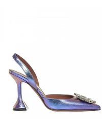 amina muaddi purple shoes