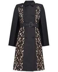 BCBGMAXAZRIA Genevieve Lace Cape Dress - Black