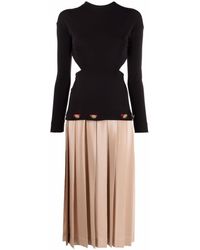 Victoria Beckham - Pleated Skirt Midi Dress - Lyst
