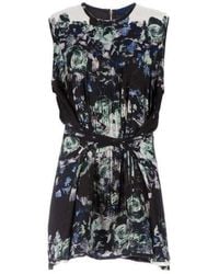 Sharon Wauchob - Floral Printed Fringe Silk Dress - Lyst