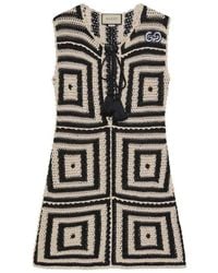 Gucci - Crochet-knit Cotton Short Dress - Lyst