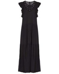 BCBGMAXAZRIA - Lyndsy Flutter Sleeve Cutout Embroidered Maxi Dress - Lyst